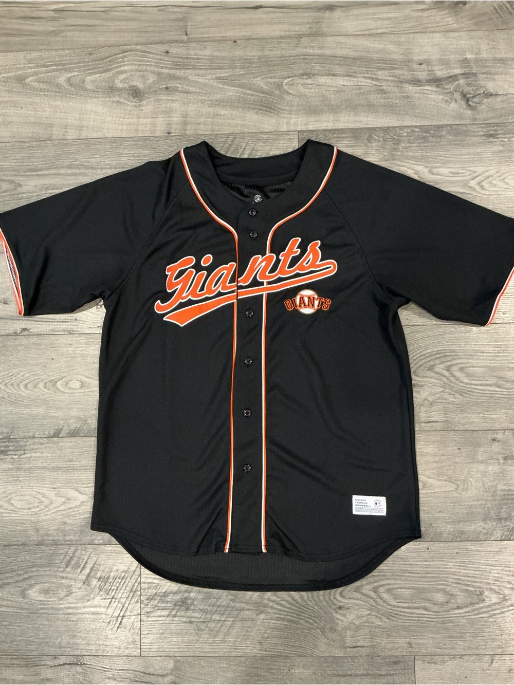 Giants Black and Orange Baseball Jersey - Classic Button-Up